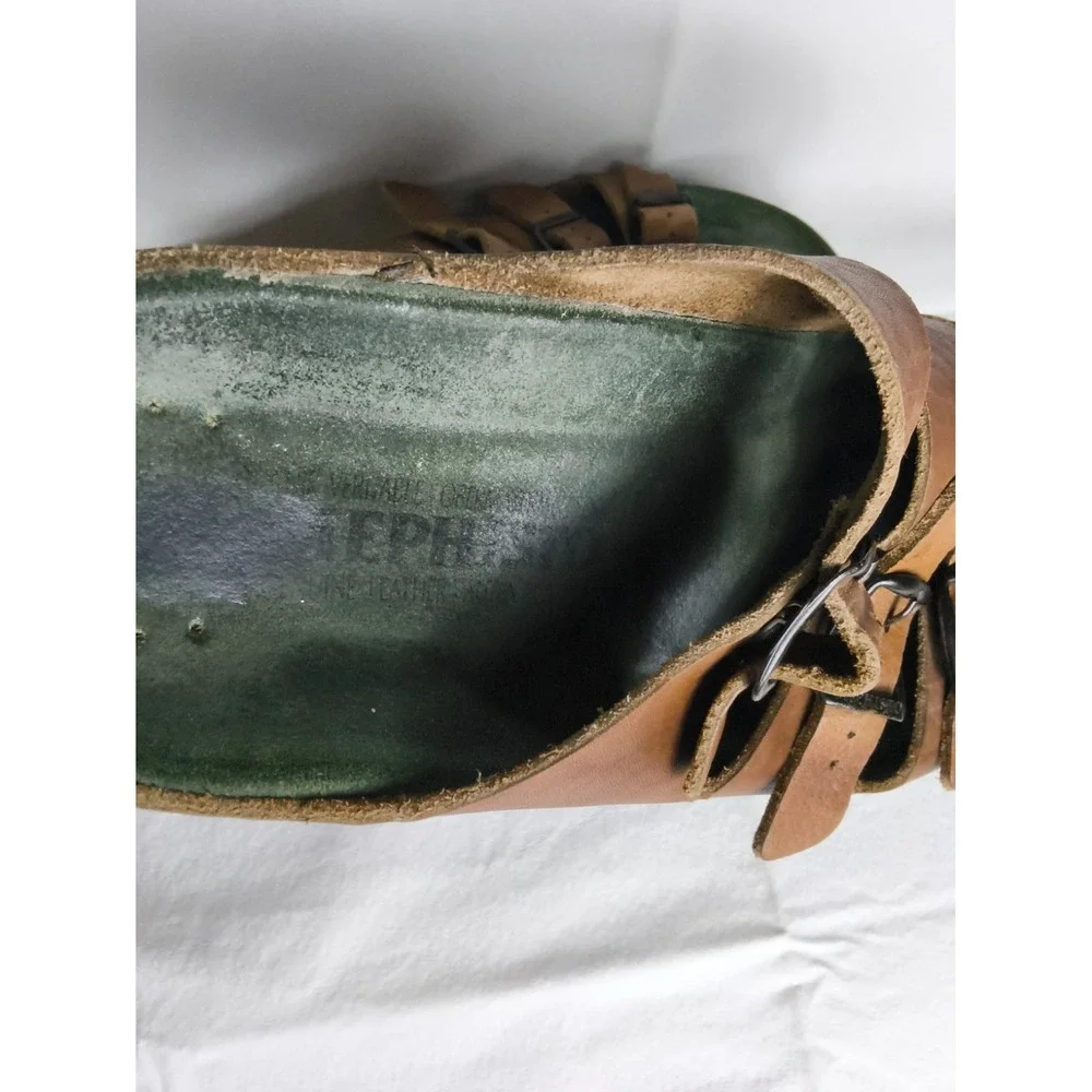 Mephisto Zack Men's Brown Leather Comfort 3-strap Sandal Size 9.5 Made In France